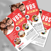 Rood & Wit VBS Vakantie Bijbel School Kerk Jeugd Flyer