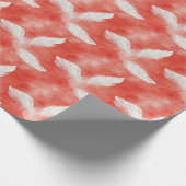 Rood-wit veerpatroon bruids- cadeaupapier (Hoek)