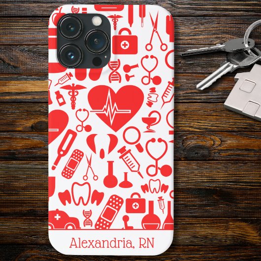Rood & Wit Verpleegkunde Graphics Case-Mate iPhone Case