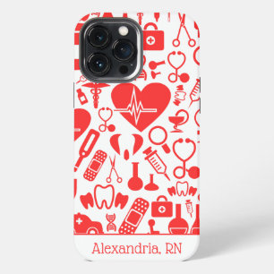 Rood & Wit Verpleegkunde Graphics iPhone 13 Pro Max Hoesje