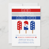 Rood Wit Verschuldigd 4 juli ijs pop baby shower Kaart (Voorkant)