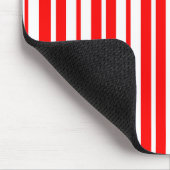 Rood Wit Verticaal Streepjespatroonontwerp Muismat (Hoek)