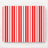 Rood Wit Verticaal Streepjespatroonontwerp Muismat (Voorkant)