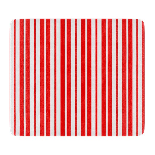 Rood Wit Verticaal Streepjespatroonontwerp Snijplank (Voorkant)
