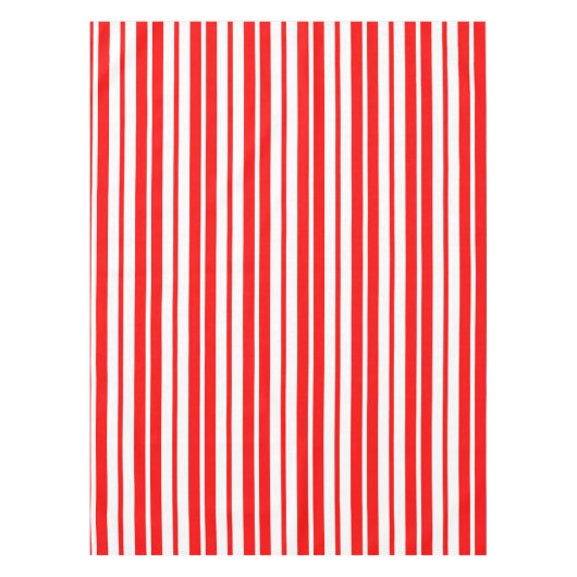 Rood Wit Verticaal Streepjespatroonontwerp Tafelkleed (Voorkant)