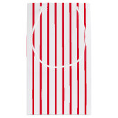 Rood wit verticaal Stripingspatroon Verjaardag Klein Cadeauzakje (Achterkant)