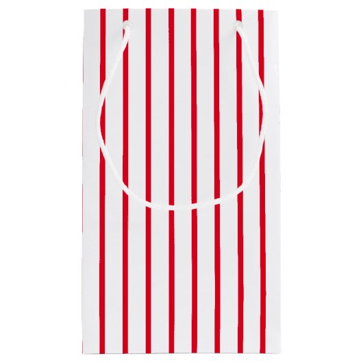 Rood wit verticaal Stripingspatroon Verjaardag Klein Cadeauzakje (Achterkant)
