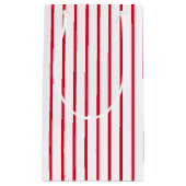Rood wit verticaal Stripingspatroon Verjaardag Klein Cadeauzakje (Voorkant)