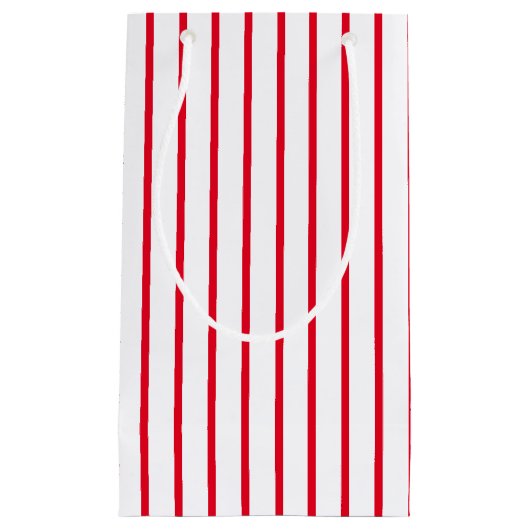 Rood wit verticaal Stripingspatroon Verjaardag Klein Cadeauzakje (Voorkant)