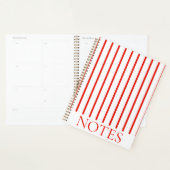 Rood & Wit Verticale Streep Moderne Minimalist Planner (Display)