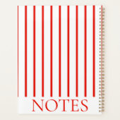 Rood & Wit Verticale Streep Moderne Minimalist Planner (Achterkant)