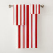 Rood & Wit Verticale Strepen (groot) Bad Handdoek (Insitu)
