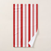 Rood & Wit Verticale Strepen (groot) Bad Handdoek (Handdoek)