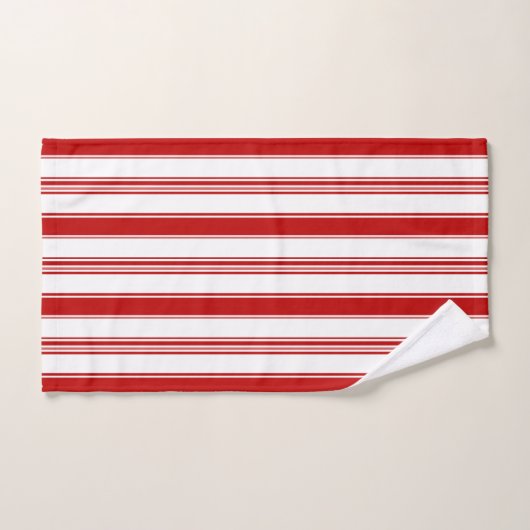 Rood & Wit Verticale Strepen (groot) Bad Handdoek (Handdoek)