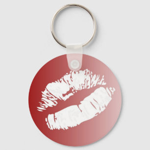 Rood wit vervagen lippen smooch kiss sleutelhanger