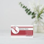 Rood wit vervagen schaar visitekaartjes (Staand voorkant)