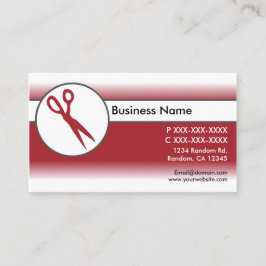 Rood wit vervagen schaar visitekaartjes