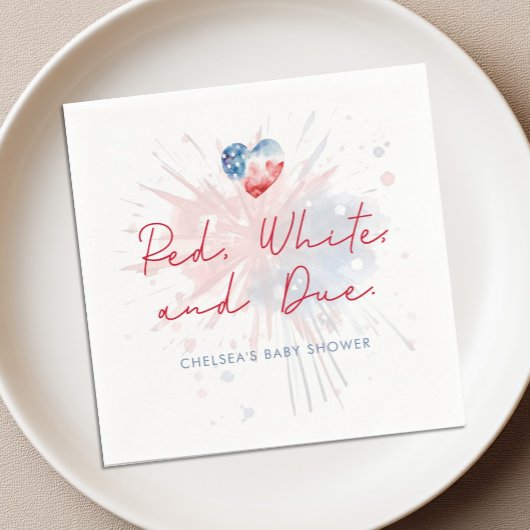 Rood Wit & Verwacht Baby Shower Servetten