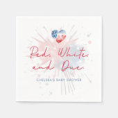 Rood Wit & Verwacht Baby Shower Servetten (Voorkant)