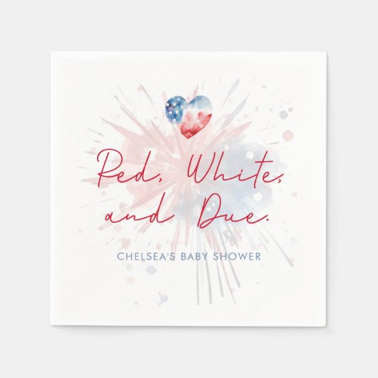Rood Wit & Verwacht Baby Shower Servetten (Voorkant)