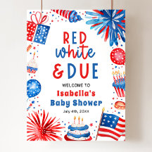 Rood Wit & Verwacht Geslacht Neutrale Baby Shower