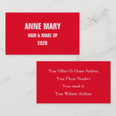 Rood wit vet en verzin stijlvol modern visitekaartje (Voorkant / Achterkant)