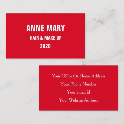 Rood wit vet en verzin stijlvol modern visitekaartje (Voorkant / Achterkant)