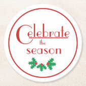 Rood Wit Vier het seizoen Ronde Kartonnen Onderzetter (Voorkant)