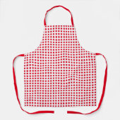 Rood wit vierkant patroon Schort (Voorkant)