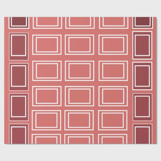 Rood Wit Vierkant Rechthoek geometrisch Cadeaupapier (Vlak)