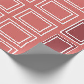 Rood Wit Vierkant Rechthoek geometrisch Cadeaupapier (Hoek)