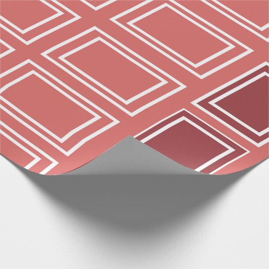 Rood Wit Vierkant Rechthoek geometrisch Cadeaupapier (Hoek)