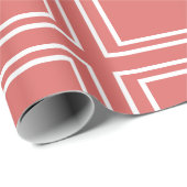 Rood Wit Vierkant Rechthoek geometrisch Cadeaupapier (Rol Hoek)