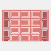 Rood Wit Vierkant Rechthoek geometrisch Inpakpapier Vel (Voorkant 3)