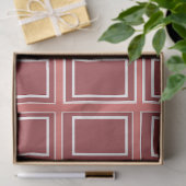 Rood Wit Vierkant Rechthoek geometrisch Tissuepapier (Geschenk)