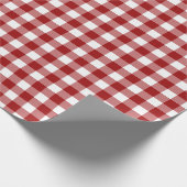 Rood wit vinkje Geplakt Patroon Cadeaupapier (Hoek)