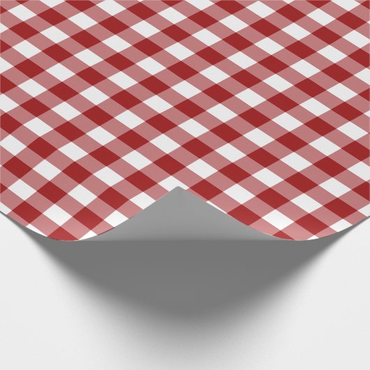 Rood wit vinkje Geplakt Patroon Cadeaupapier (Hoek)