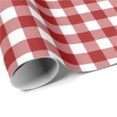 Rood wit vinkje Geplakt Patroon Cadeaupapier (Rol Hoek)