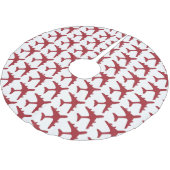 Rood wit vliegtuigpatroon rok kerstboom rok (Gekanteld)