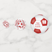 Rood wit voetbal blowout verjaardagsfeestje confetti (Voorkanten)