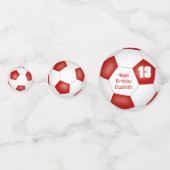 Rood wit voetbal blowout verjaardagsfeestje confetti (Achterkanten)
