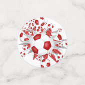 Rood wit voetbal blowout verjaardagsfeestje confetti (Kleine voorkant)