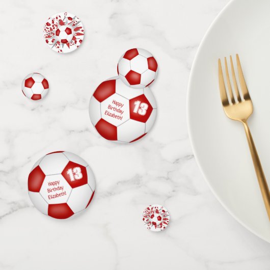 Rood wit voetbal blowout verjaardagsfeestje confetti (Groep)