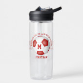 Rood Wit Voetbal Team Kleuren kinder tiener Custom Waterfles (Links)