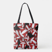 Rood wit volleybal einde seizoen team geschenken tote bag (Achterkant)