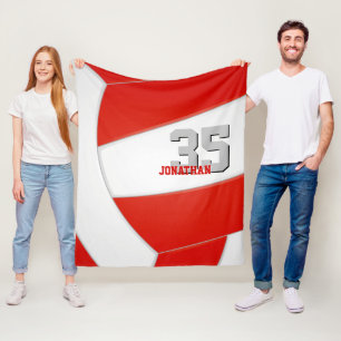 rood wit volleybal team kleuren sportkamer fleece deken