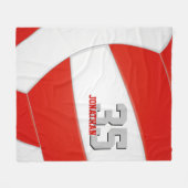 rood wit volleybal team kleuren sportkamer fleece deken (Voorkant (Horizontaal))