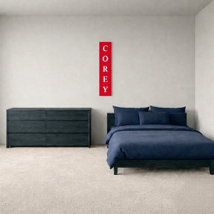 Rood/Wit Voornaam/Achternaam/Familienaam Canvas Pr Afdruk