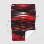 Rood, wit vormend, abstract zigzag golfhanddoek (Insitu)
