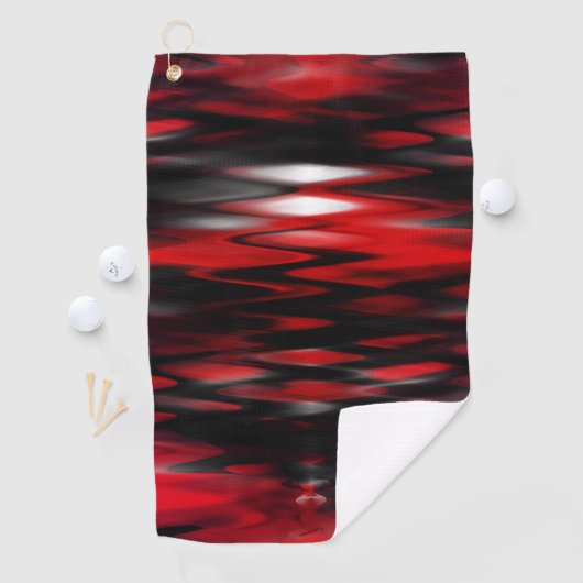 Rood, wit vormend, abstract zigzag golfhanddoek (Insitu)